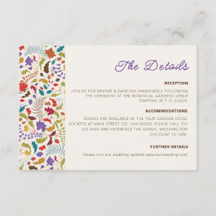 Wild Rose Woods Exotic Flower Garden Wedding Enclosure Card