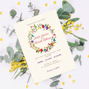 Wild Rose Woods Exotic Flower Garden Wedding Invitation