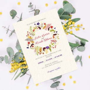 Wild Rose Woods Exotic Flower Garden Wedding Invitation