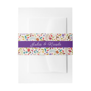 Wild Rose Woods Exotic Flower Garden Wedding Invitation Belly Band