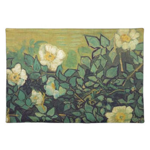 Wild Roses,1890. Vincent van Gogh. Cloth Placemat