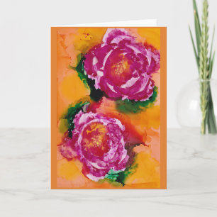 "Wild Roses" - Alcohol Ink Art Card