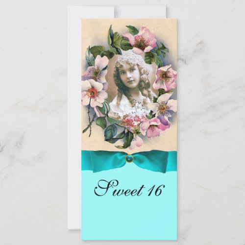 WILD ROSES AND BLUE RIBBON PHOTO TEMPLATE MONOGRAM