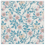 Wild roses and butterflies /pink/blue/off white fabric