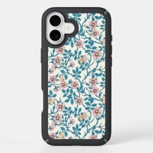 Wild roses and butterflies /pink/blue/off white iPhone 16 plus case