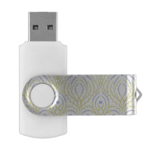 Wild roses and butterflies /pink/pale green/yellow flash drive