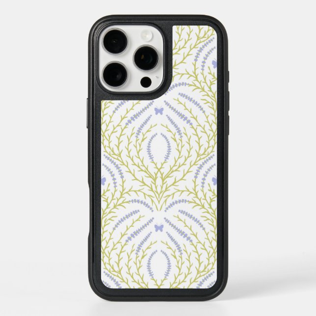 Wild roses and butterflies /pink/pale green/yellow otterbox iPhone case (Back)