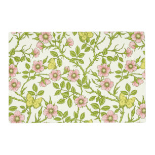 Wild roses and butterflies /pink/pale green/yellow placemat