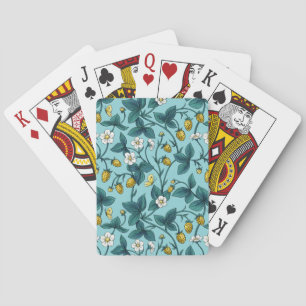 Wild roses and butterflies /pink/pale green/yellow poker cards