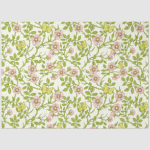 Wild roses and butterflies /pink/pale green/yellow tissue paper