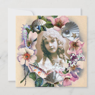 WILD ROSES AND SEA SHELLS SWEET 16 PHOTO TEMPLATE