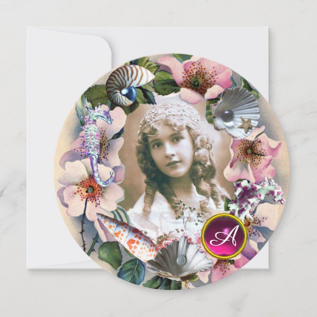 WILD ROSES AND SEA SHELLS SWEET 16 PHOTO TEMPLATE (Front)