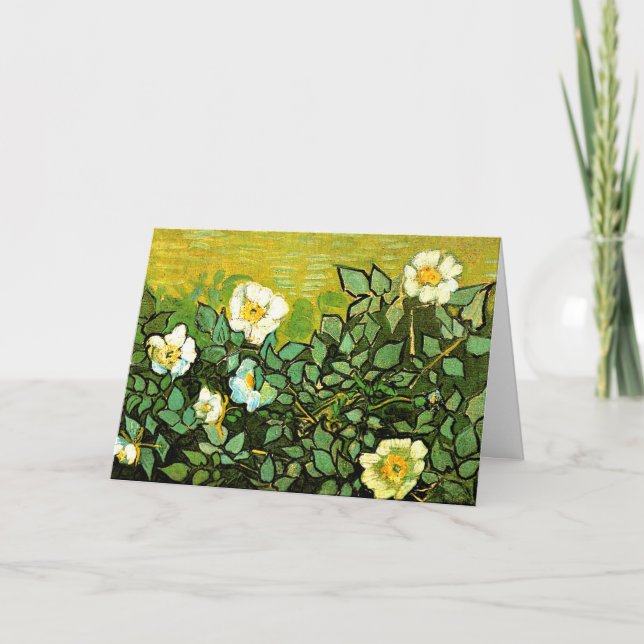 Wild Roses, beautiful painting by Vincent van Gogh Card (Front)