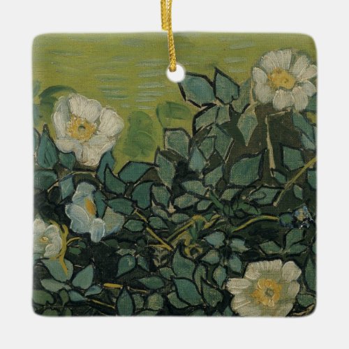 Wild Roses by Vincent van Gogh Ceramic Ornament