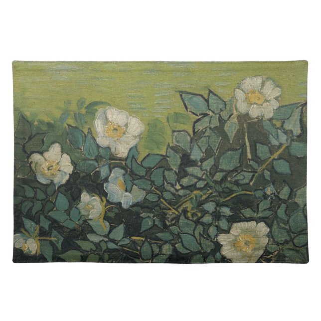 Wild Roses by Vincent van Gogh Cloth Placemat (Front)