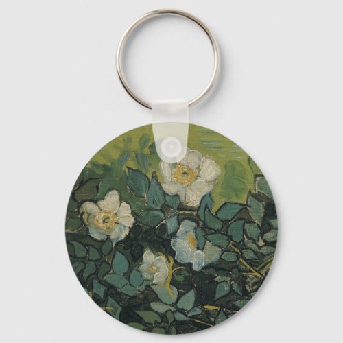 Wild Roses by Vincent van Gogh Keychain