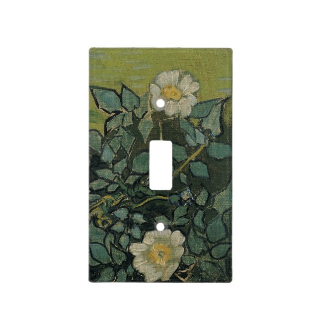 Wild Roses by Vincent Van Gogh Light Switch Cover (Front)