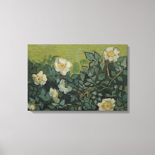 Wild Roses by Vincent van Gogh Vintage Garden Art Canvas Print