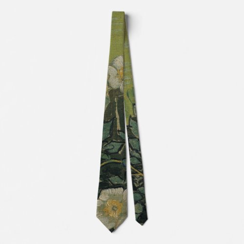 Wild Roses by Vincent van Gogh Vintage Garden Art Neck Tie