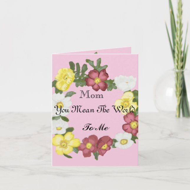 Wild Roses Editable Mom Card (Front)