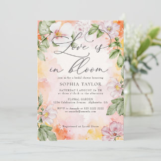 Wild Roses Elegant Love in Bloom Bridal Shower Invitation