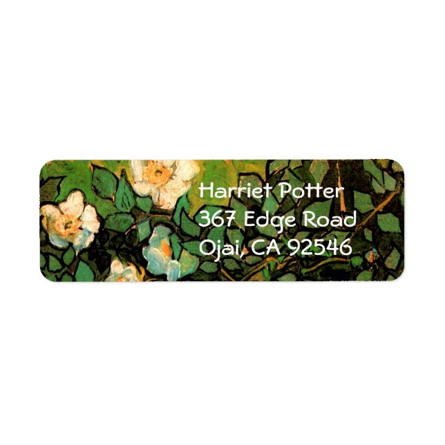 Wild Roses (F597) Van Gogh Fine Art Label (Front)