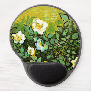 Wild Roses, famous painting by Van Gogh, Gel Mouse Pad