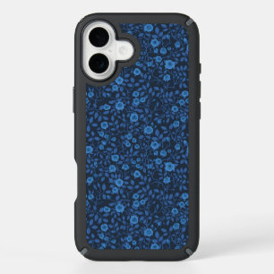 Wild roses in blue iPhone 16 plus case