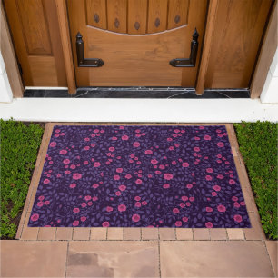 Wild roses in pink and purple doormat