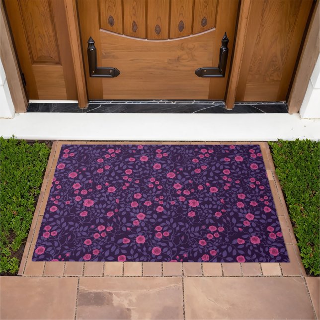 Wild roses in pink and purple doormat (Outdoor)