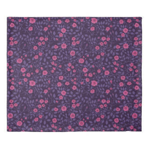 Wild roses in pink and purple duvet cover