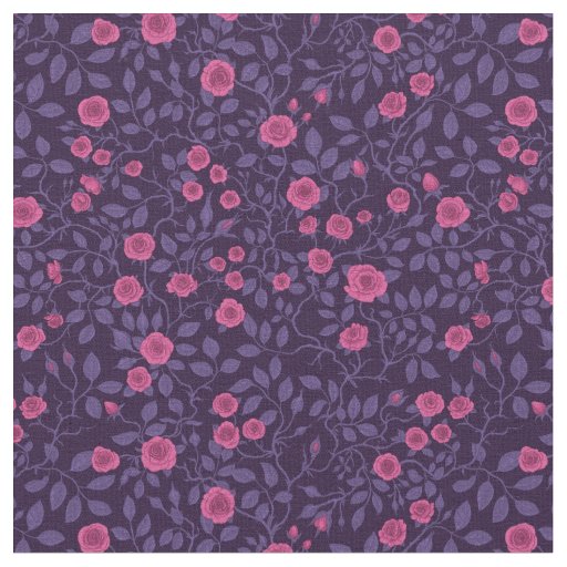 Wild roses in pink and purple fabric
