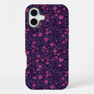 Wild roses in pink and purple iPhone 16 plus case