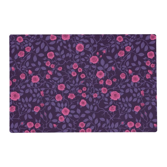 Wild roses in pink and purple placemat (Front)