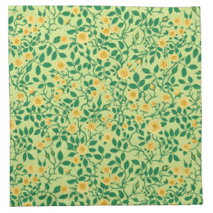 Wild roses in yellow and green cloth napkin