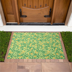 Wild roses in yellow and green doormat