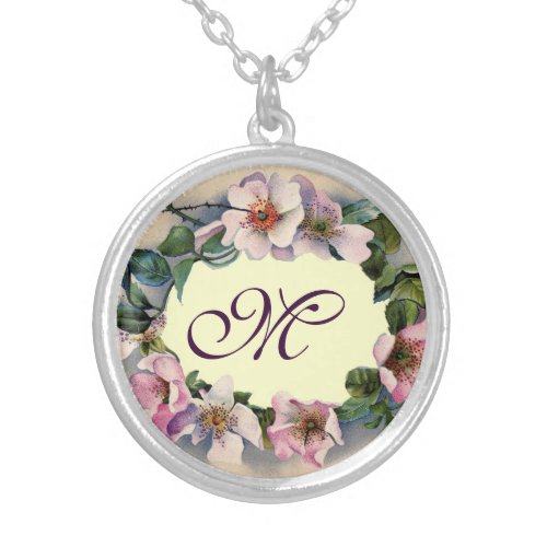 WILD ROSES MONOGRAM SILVER PLATED NECKLACE