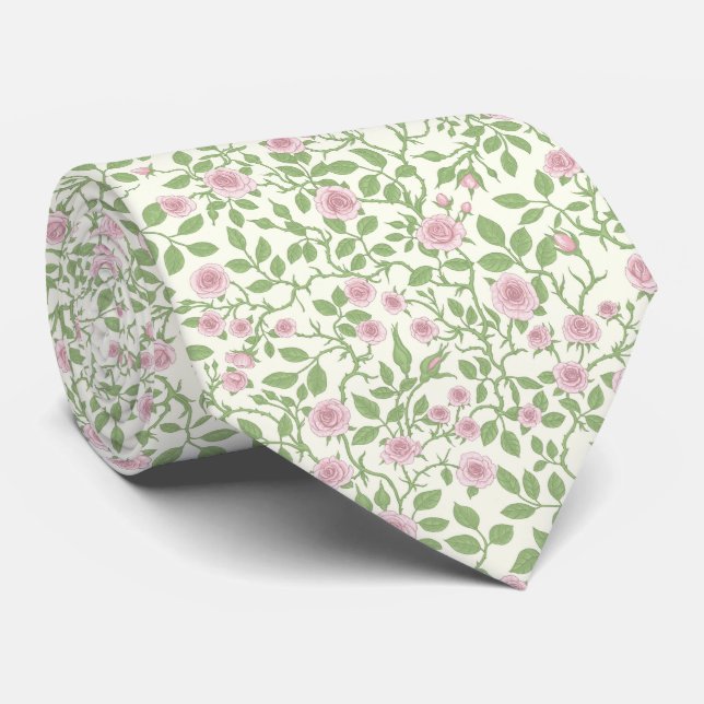 Wild roses  neck tie (Rolled)