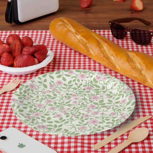 Wild roses  paper plates (Picnic)