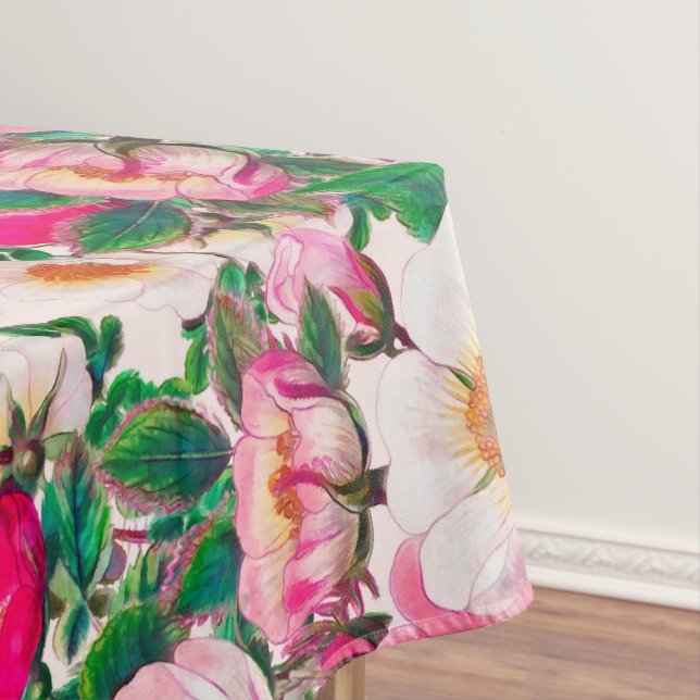 Wild Roses Pattern Tablecloth (In Situ)