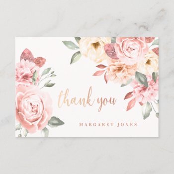 Wild Roses Personalized Thank You Note Card by CottonLamb at Zazzle