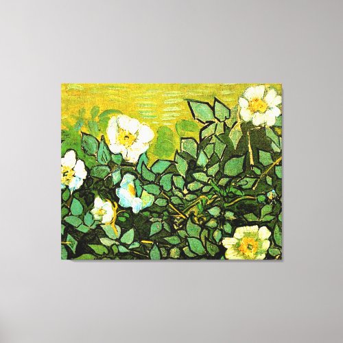 Wild Roses popular painting by Vincent van Gogh Canvas Print