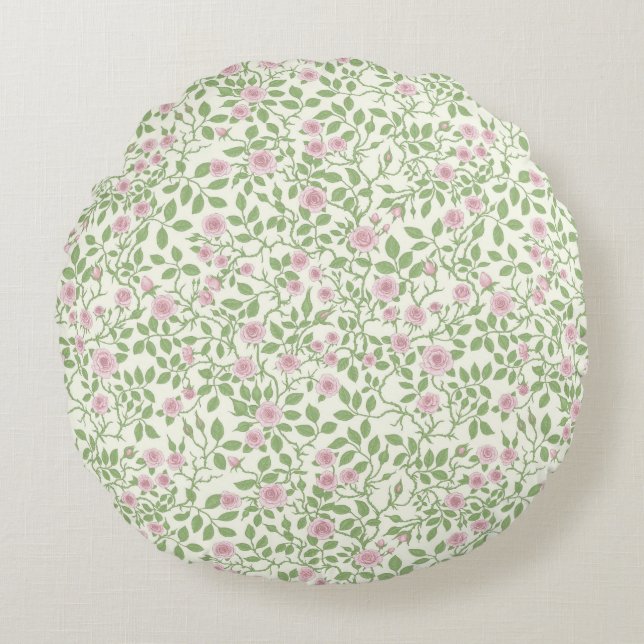 Wild roses  round pillow (Front)
