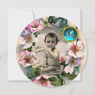 WILD ROSES ,STORK BOY BABY SHOWER PHOTO TEMPLATE