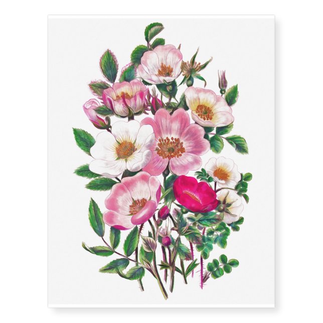 Wild Roses Temporary Tattoos (Front)