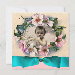 WILD ROSES WITH BLUE RIBBON PHOTO TEMPLATE