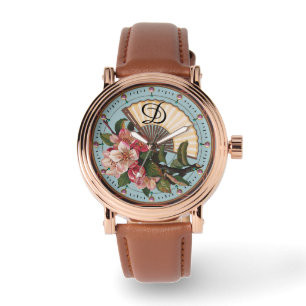 WILD ROSES WITH FAN MONOGRAM WATCH