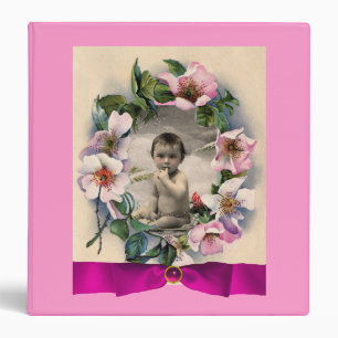 WILD ROSES WITH PINK RIBBON PHOTO TEMPLATE BINDER