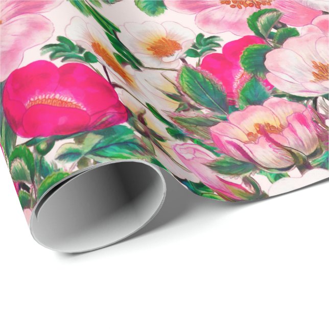 Wild Roses Wrapping Paper (Roll Corner)