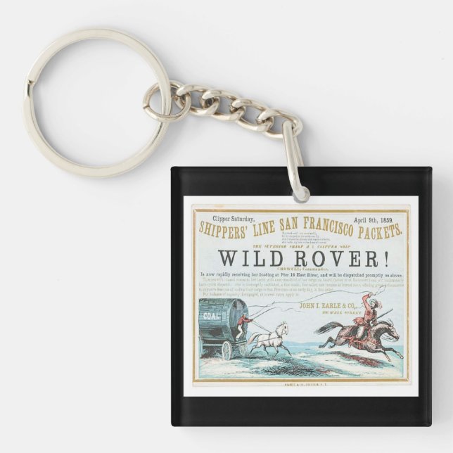 Wild Rover Clipper Sailing ship Keychain (Front)